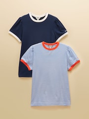 Blue Stripe & Navy - حزمة من 2 تيشِرت بكُم قصير Erin من Joules - Image 1 of 7