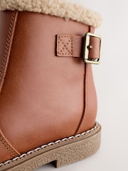 Hellbraun - Leather Warm Lined Ankle Boots - Bild 5 von 6