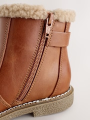 Hellbraun - Leather Warm Lined Ankle Boots - Bild 6 von 6