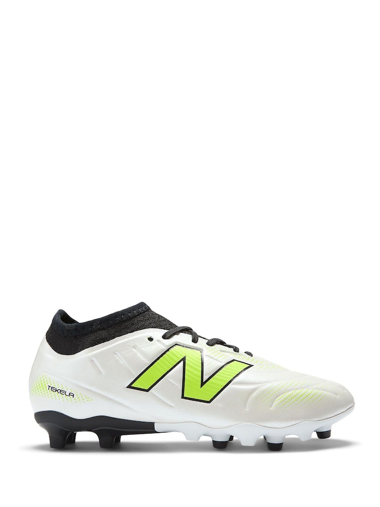 New Balance Silver Kids Tekala Firm Ground Football Boots - Image 1 of 10 New Balance Silver Kids Tekala Firm Ground Football Boots - Image 1 of 10