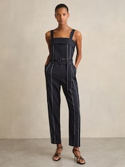 Reiss Fianna Contrast Stitch Structured Jumpsuit - Imagen 1 de 5