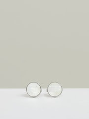 Reiss Silver Tone /Mop Ardley Cufflinks - Image 1 of 5