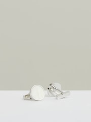 Reiss Silver Tone /Mop Ardley Cufflinks - Image 3 of 5
