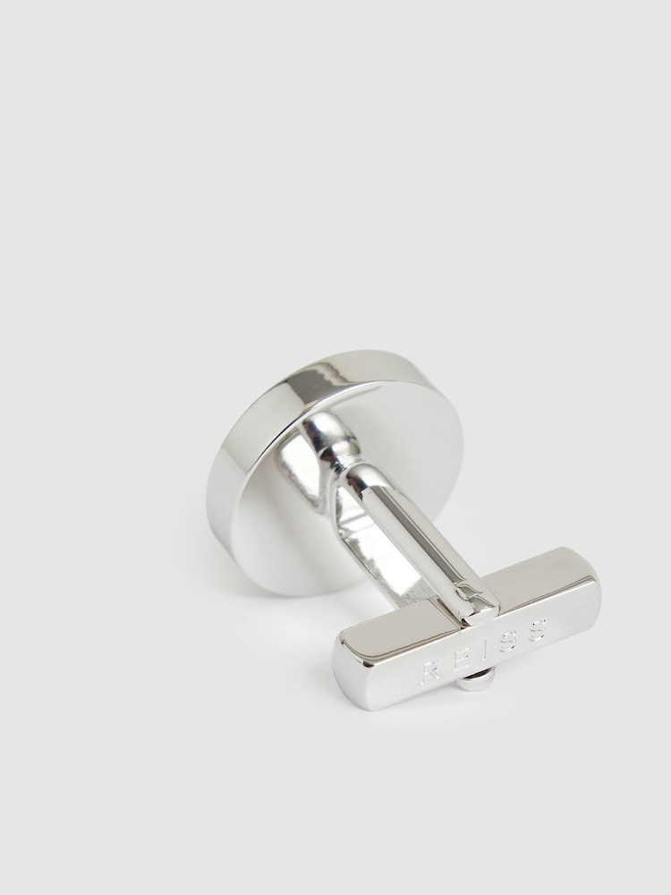 Reiss Silver Tone /Mop Ardley Inlaid Round Cufflinks - Image 4 of 5