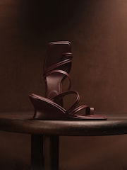 St Agni Red Soft Strap Contour Wedges - Image 11 of 11