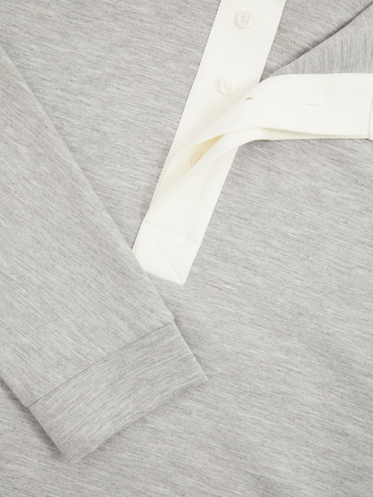 Reiss Grey Melange Thurloe Jersey Rugby Shirt - Image 6 of 6