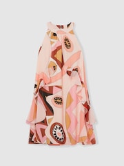 Reiss Pink Sasha 4-9 yrs Printed Ruffle-Trim Dress - Image 2 of 4