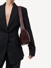 St Agni Red Soft Crescent Bag - Image 4 of 10