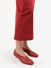St Agni Red Soft Glove Ballet Flats - Image 2 of 4