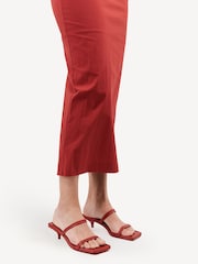 St Agni Red Fine Strap Kitten Sandals - Image 10 of 11