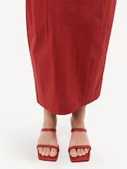 St Agni Red Fine Strap Kitten Sandals - Image 7 of 11