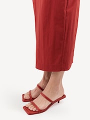 St Agni Red Fine Strap Kitten Sandals - Image 8 of 11