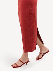 St Agni Red Fine Strap Kitten Sandals - Image 9 of 11