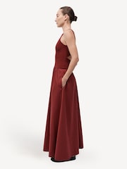 St Agni Red Bateau Cut Out Dress - Image 5 of 9
