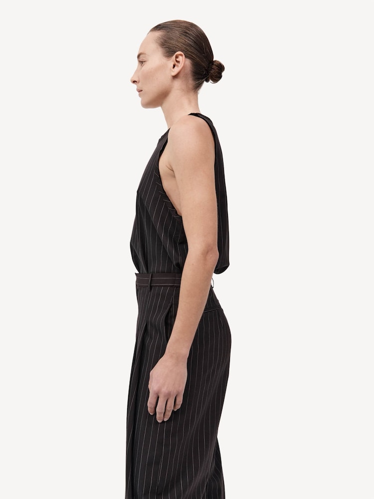 St Agni Brown Wool Pinstripe Tank - Image 7 of 7