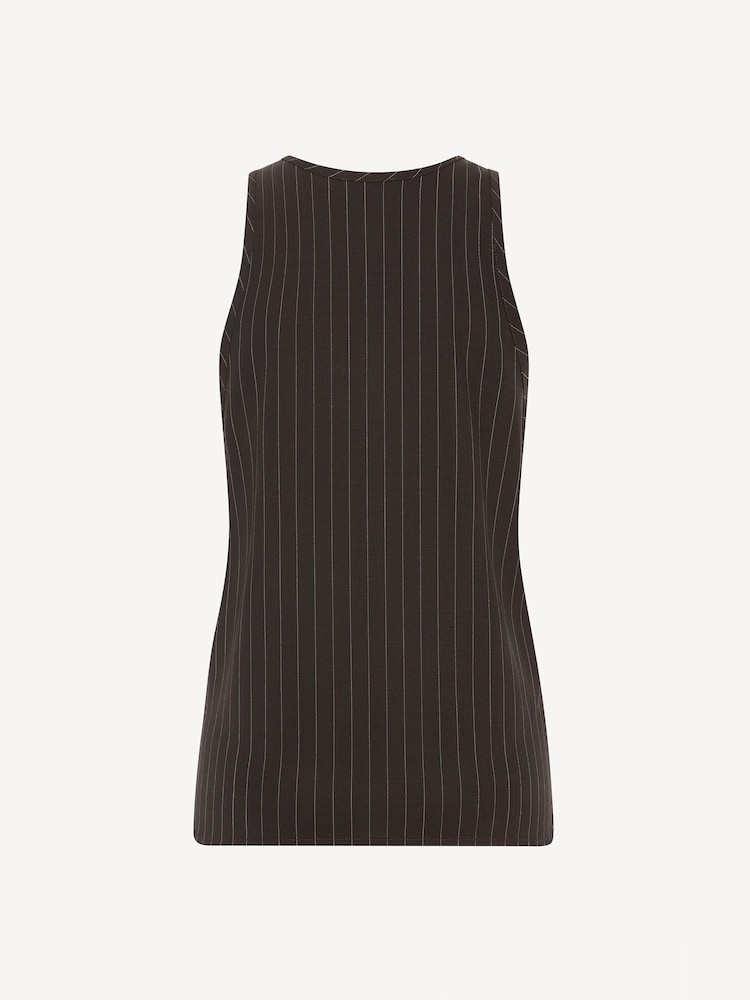St Agni Brown Wool Pinstripe Tank - Image 9 of 9