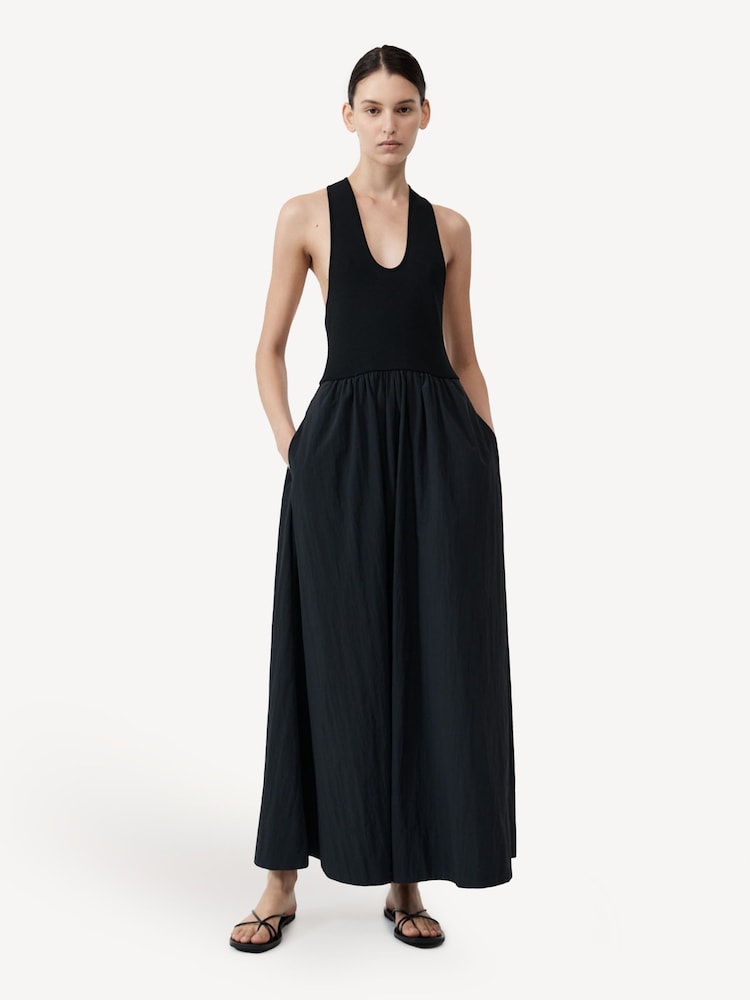 St Agni Black Plunge Neck Dress - Image 1 of 7