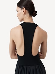 St Agni Black Plunge Neck Dress - Image 5 of 7
