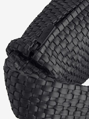 St Agni Black Lattice Weave Crescent Bag - Image 8 of 9