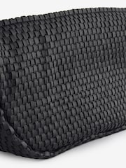 St Agni Black Lattice Weave Crescent Bag - Image 9 of 9