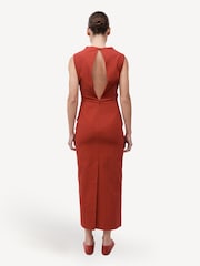 St Agni Red Soft Sculptural Dress - Image 2 of 7