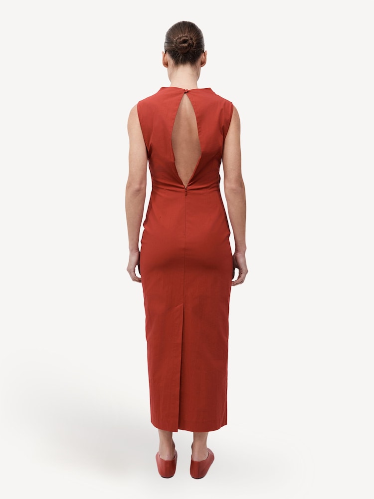St Agni Red Soft Sculptural Dress - Image 2 of 7