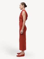St Agni Red Soft Sculptural Dress - Image 4 of 7