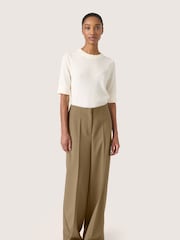 Soaked in Luxury Green Corinne High Waisted Wide Legs Trousers - Image 3 of 6