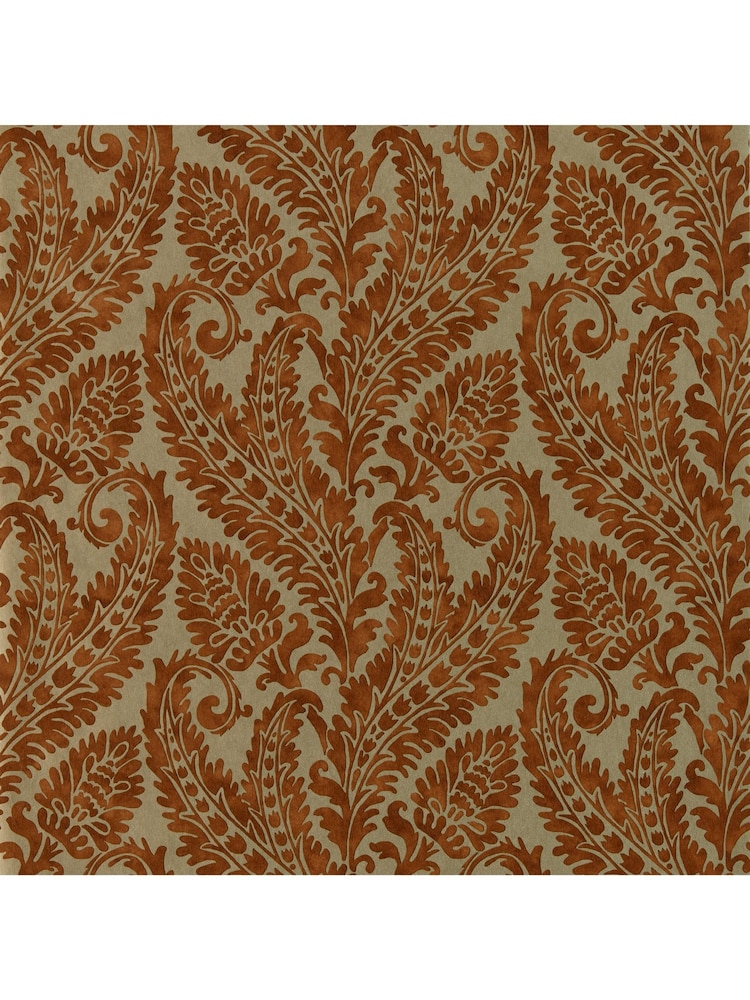 Clarke & Clarke Russet Gilver Marianne Regale Wallpaper Sample - Image 1 of 1