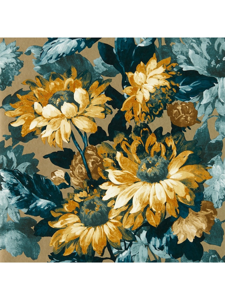 Clarke & Clarke Gilver Denim Marianne Sunforest Wallpaper Sample - Image 1 of 1