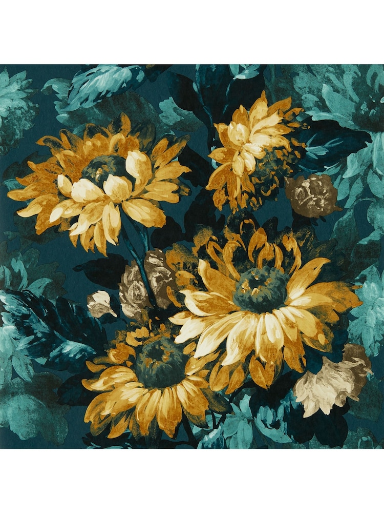 Clarke & Clarke Denim Ochre Marianne Sunforest Wallpaper Sample - Image 1 of 1