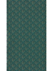 Clarke & Clarke Teal Lusso Chrysler Wallpaper Sample - Image 1 of 1