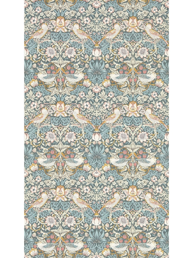 Clarke & Clarke Slate Blush William Morris Strawberry Thief Wallpaper Sample - Image 1 of 1