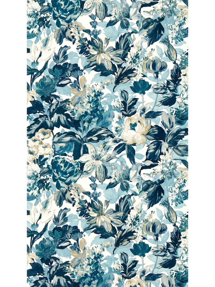 Clarke & Clarke Denim Ivory Marianne Lilum Wallpaper Sample - Image 1 of 1