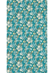 Clarke & Clarke Teal Golden Lily Wallpaper Sample - Image 1 of 1