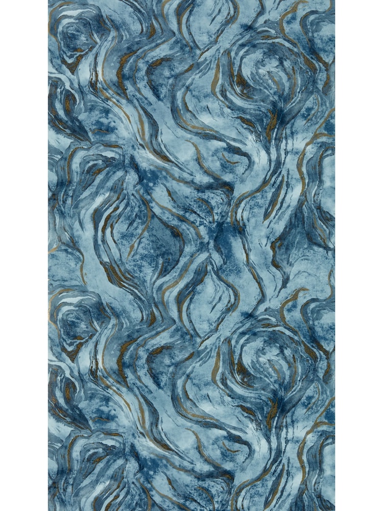 Clarke & Clarke Midnight Lusso Lavico Wallpaper Sample - Image 1 of 1