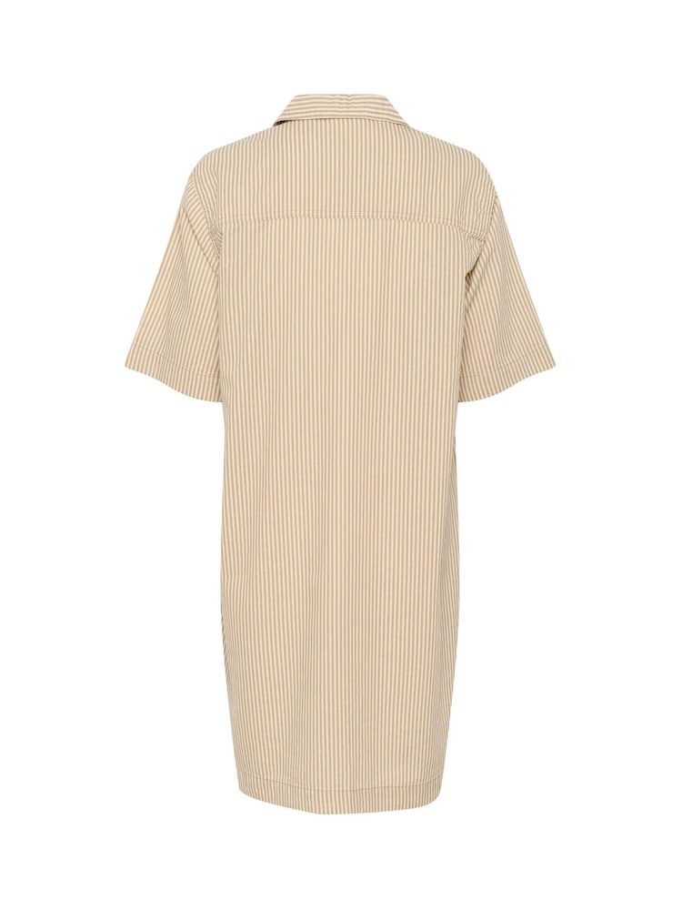 Kaffe Natural KAnaya Short Sleeve Above Knee 100% Cotton Dress - Image 4 of 4