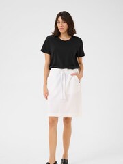Kaffe KAnaya Knee Length Elastic Waist 100% Cotton White Skirt - Image 3 of 6