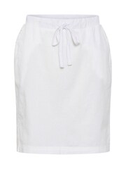 Kaffe KAnaya Knee Length Elastic Waist 100% Cotton White Skirt - Image 5 of 6