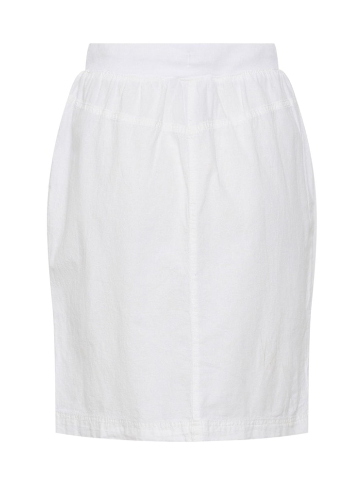 Kaffe KAnaya Knee Length Elastic Waist 100% Cotton White Skirt - Image 6 of 6
