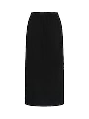 Kaffe KAnaya Elastic Waist Pockets Maxi 100% Cotton Black Skirt - Image 5 of 5