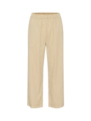 Kaffe Natural KAnaya Stripes Cropped Culotte 100% Cotton Trousers - Image 4 of 5