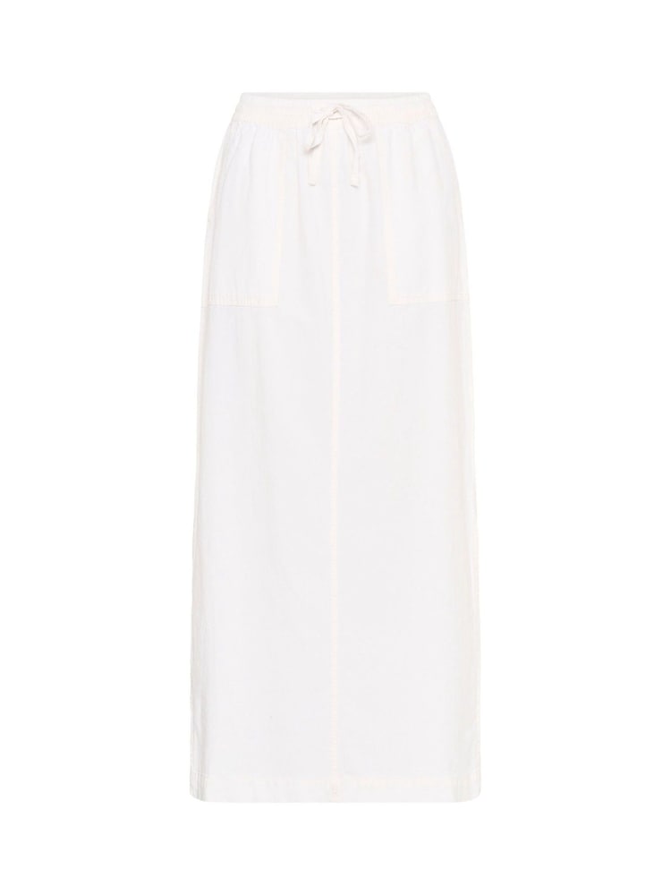 Kaffe KAnaya Elastic Waist Pockets Maxi 100% Cotton White Skirt - Image 1 of 2