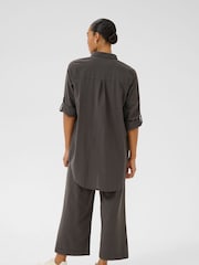 Kaffe Oversized Grey KAnaya Tunic 100% Cotton Shirt - Image 2 of 6