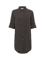 Kaffe Oversized Grey KAnaya Tunic 100% Cotton Shirt - Image 4 of 6