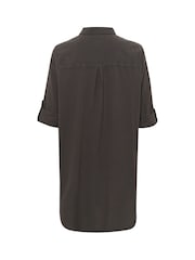 Kaffe Oversized Grey KAnaya Tunic 100% Cotton Shirt - Image 5 of 6