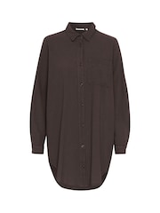 Kaffe Oversized Grey KAnaya Tunic 100% Cotton Shirt - Image 6 of 6