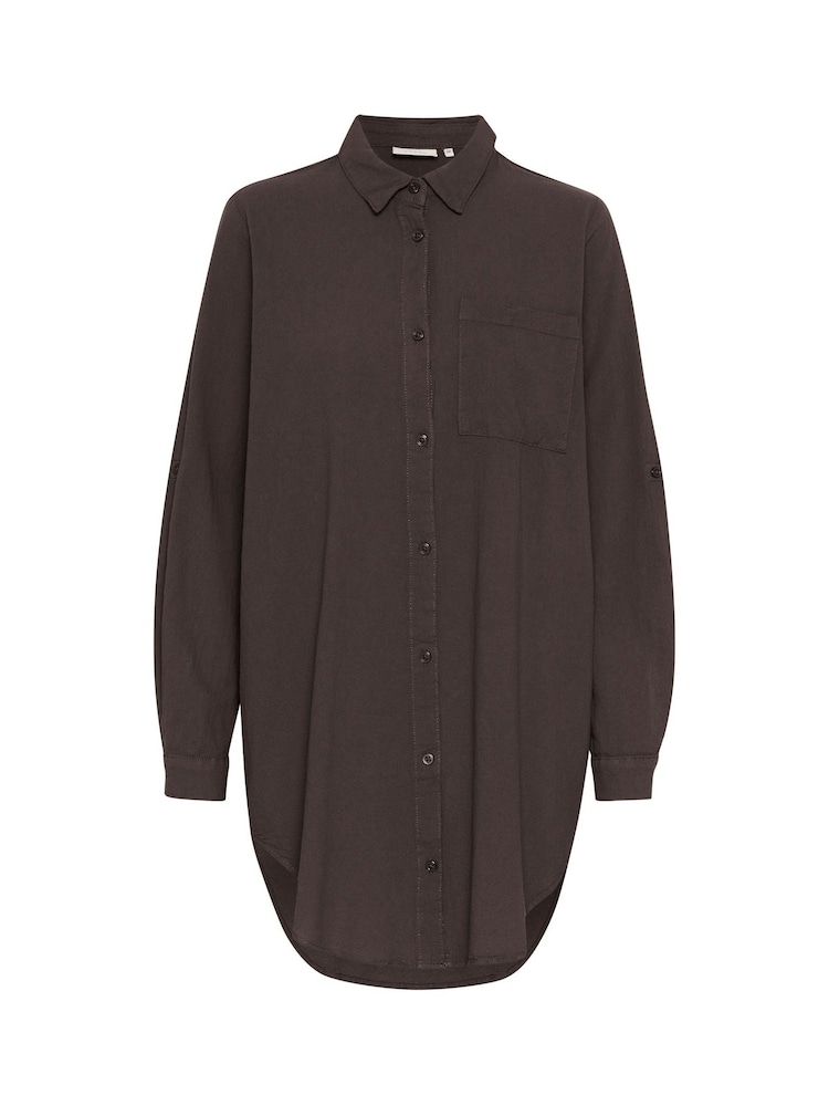 Kaffe Oversized Grey KAnaya Tunic 100% Cotton Shirt - Image 6 of 6