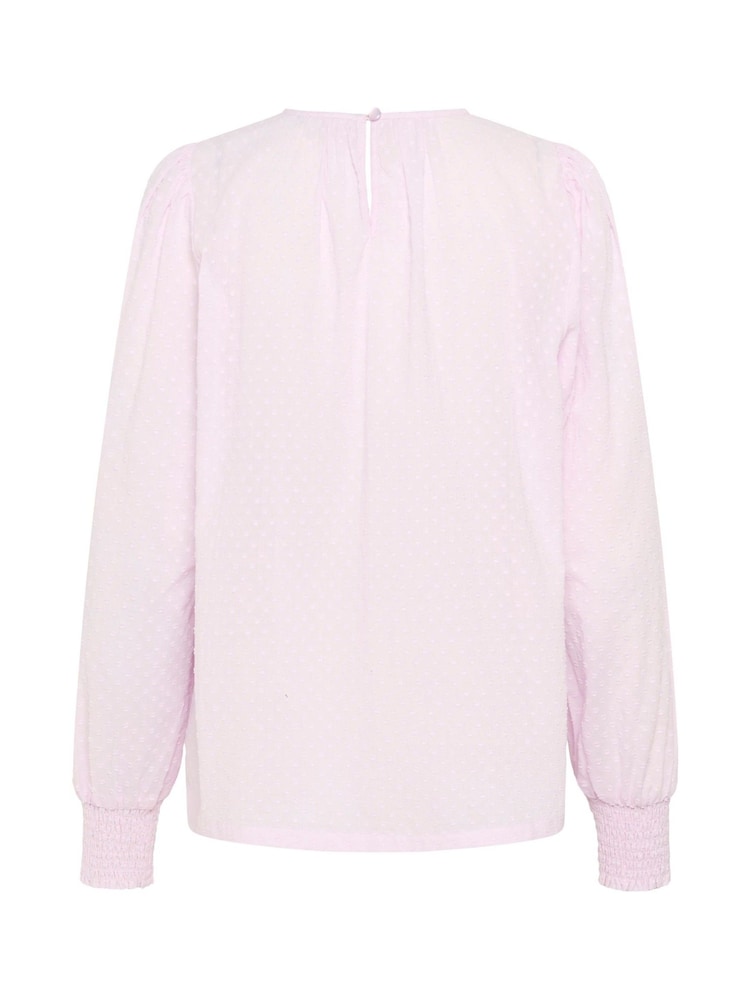 Kaffe Pink KAroca Long Sleeve Swiss Dot 100% Cotton Blouse - Image 5 of 5