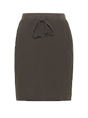 Kaffe Grey KAnaya Knee Length Elastic Waist 100% Cotton Skirt - Image 4 of 5